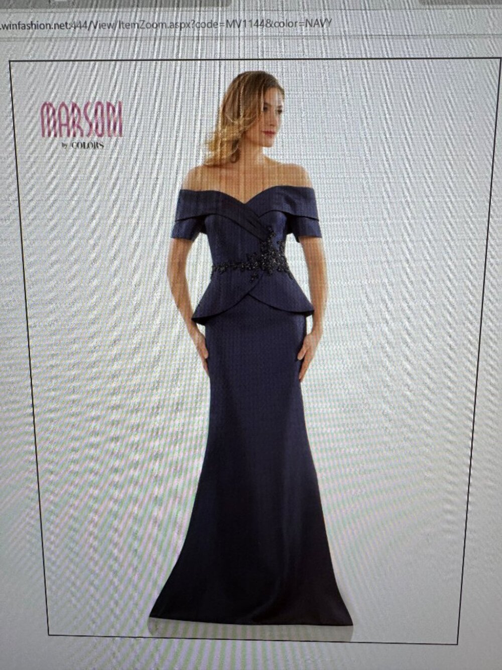 Marsoni by Colors - MV1144 Peplum Trumpet Evening Dress